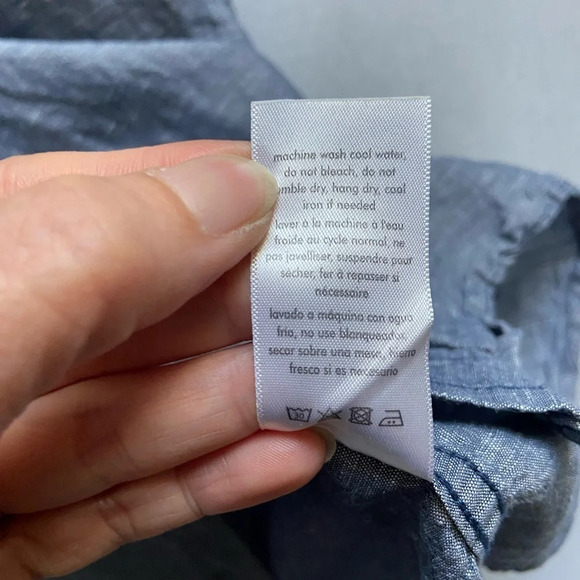 Saks Fifth Avenue linen cotton collar shirt sleeve shirt  Sz XL - Picture 8 of 11